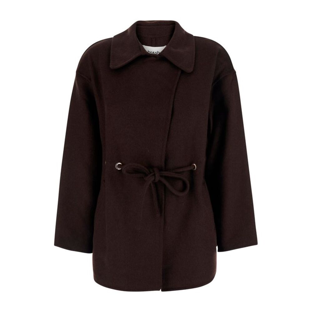 Ba&Sh Women Brown Coat With Front Closure And Pockets